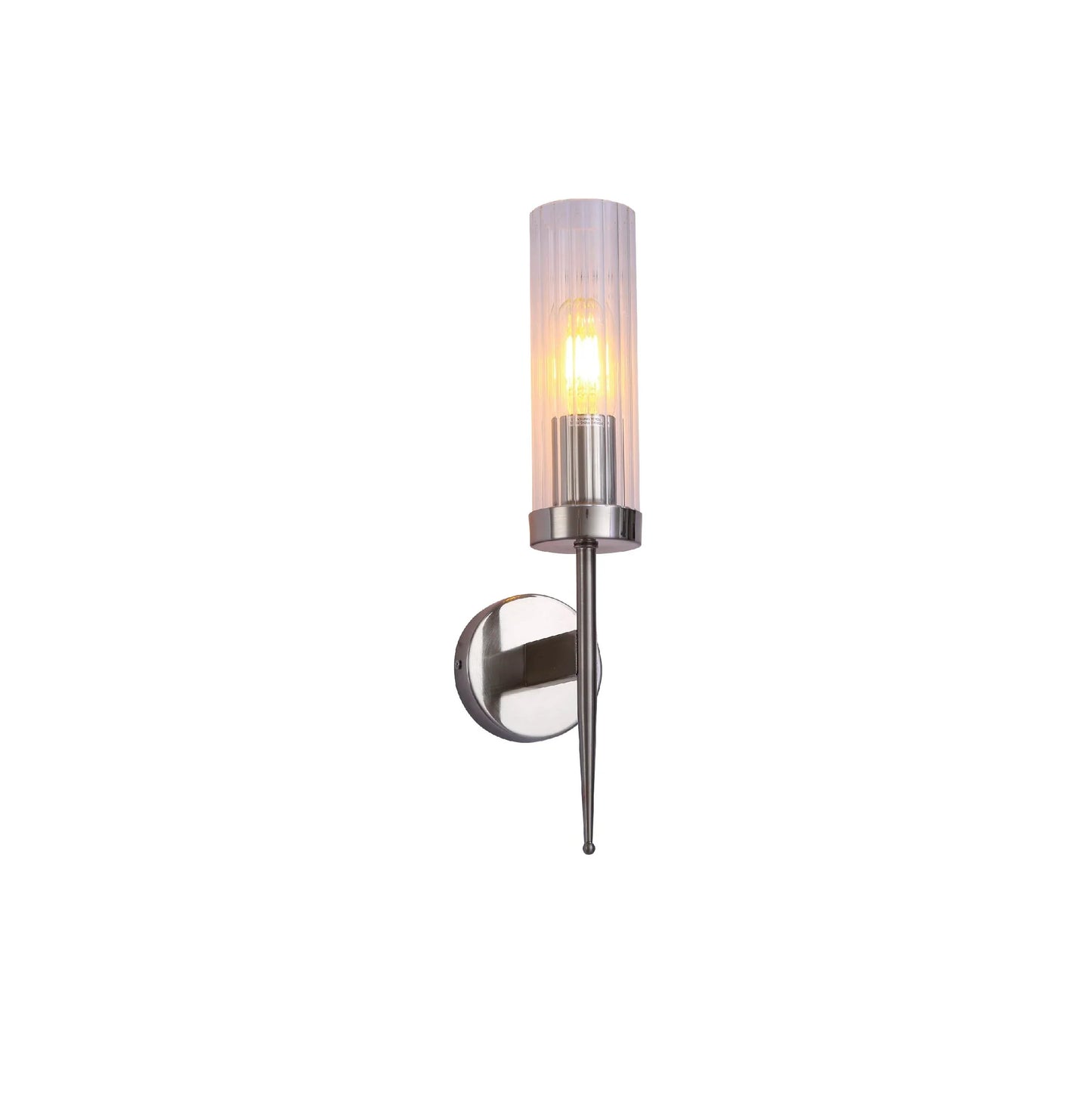Wandlamp Geribbeld Glas Vintage Art Deco E27 Goud Chroom Nikkel Zwart Dimbaar Cilinder