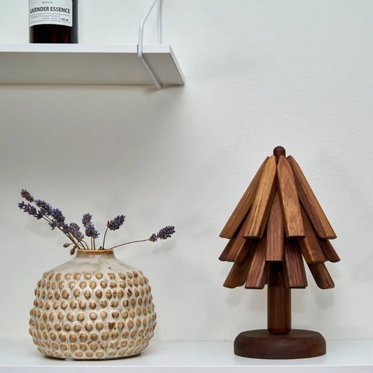 Houten Pannenboom Pannenonderzetter Standaard Naturel Massief Hout Scandinavisch Keuken