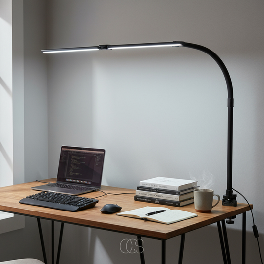 Bureaulamp Dimbaar LED 3 Lichtkleuren Zwanenhals Klem Oogvriendelijk Thuiskantoor Modern