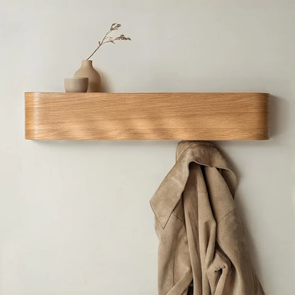 Houten Wandkapstok Met Verborgen Haken En Plank 53cm Modern