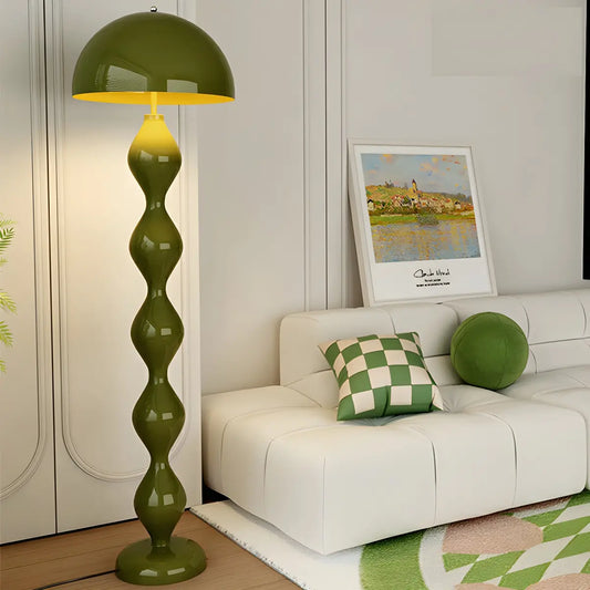 Moderne Mushroom Vloerlamp met Metalen Kap en 3 Lichtstanden – Scandinavische Design Staande Lamp met Voetschakelaar