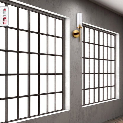 Wandlamp Geribbeld Glas Vintage Art Deco E27 Goud Chroom Nikkel Zwart Dimbaar Cilinder